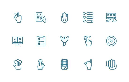 15 regular línea íconos para Seleccione gráficos contorno icono paquete vector