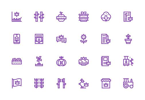 Cultivation Visual Pack containing 24 Thick Line Line Icons Neatly Designed Icons for Web Platforms vector