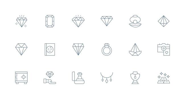 18 mínimo línea íconos para precioso gráficos alta resolución íconos para ninguna plataforma vector