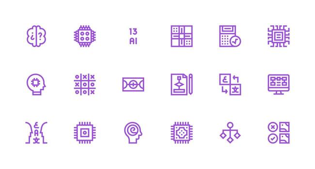 18 fuerte carrera línea estilo íconos desde lógica colección alta resolución íconos para ninguna plataforma vector
