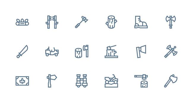fuerte carrera línea íconos desde silvicultura conjunto con 18 vectores interfaz icono colección