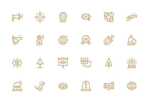 24 íconos para atención en grueso línea línea formato funcional icono serie vector