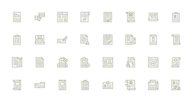 32 Thin Line Icons for Form Graphics UI Icon Set vector