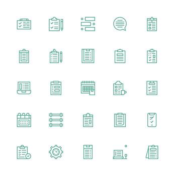 25 Icons for Tasks in Medium Stroke Outline Format Design Icon Pack vector