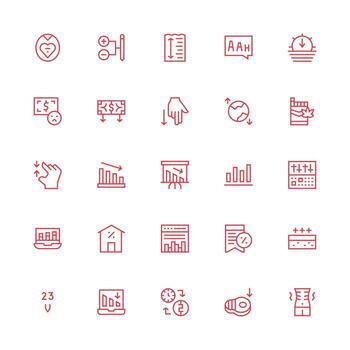 Medium Stroke Outline Icons from Decrease Set with 25 Vectors General Use Icon Pack