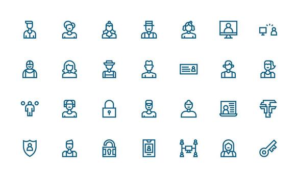 Bold Line Icons from Login Set with 28 Vectors Fully Editable Icon Set for Web