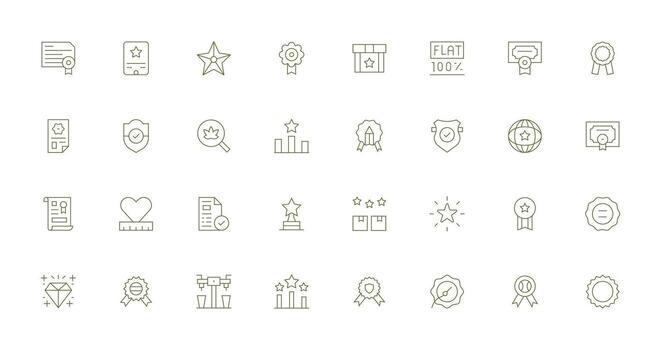 Quality Set with 32 Thin Line Icons Icon Set for Projects vector