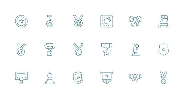 mérito incluso 18 mínimo línea ilustraciones interfaz íconos para diario utilizar vector