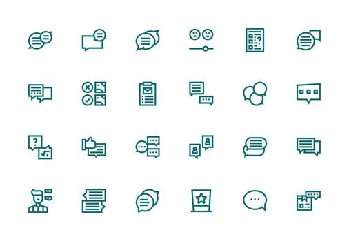 24 Thick Line Line Style Icons from Feedback Form Collection Responsive Icon Set for Flexible Layouts vector