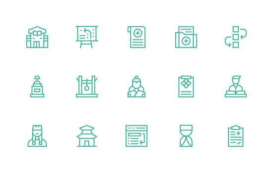 Regular Line Style History Icons with 15 Vectors Clean Icon Set Icon Pack for UI Projects