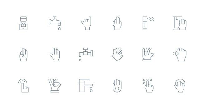 18 Minimal Line Vectors for Tap Theme Clean Icon Collection for Web Use