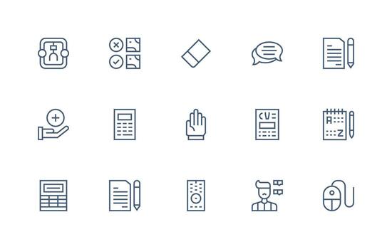 15 regular línea diseños para entrada íconos mínimo icono conjunto para interfaz proyectos vector