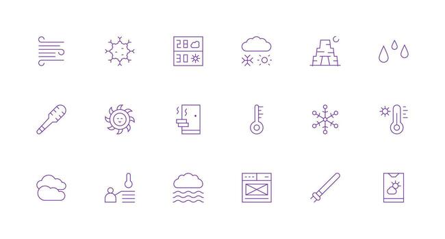 Temperature featuring 18 Icons in Minimal Line Design Icon Set for Apps vector