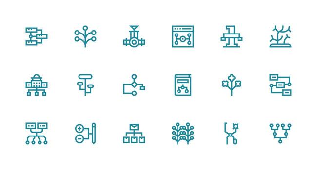 derivación icono conjunto con 18 fuerte carrera línea gráficos alta resolución íconos para ninguna plataforma vector