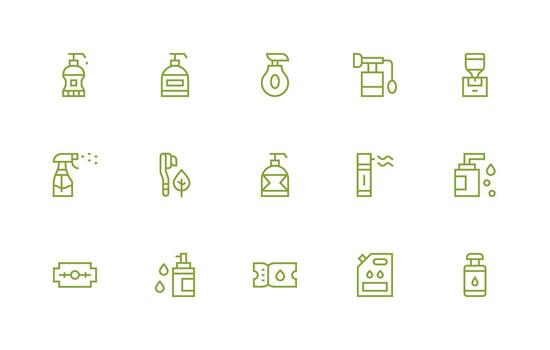 15 Refill Icons in Regular Line Aesthetic Design Ready Icon Set for Teams vector