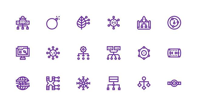18 Strong Stroke Line Icons for Dataflow Graphics Multi-Purpose Icon Pack for Templates vector