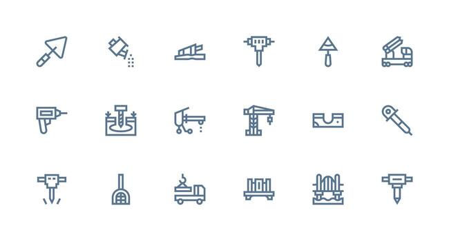 Strong Stroke Line Icons from Concrete Set with 18 Vectors Icon Pack for Various Themes