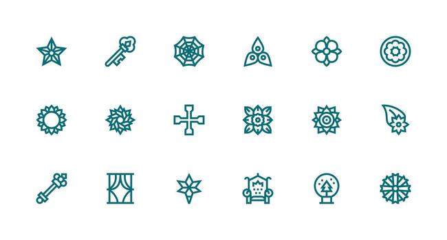 18 Icons for Ornate in Strong Stroke Line Format Reusable Icon Set vector