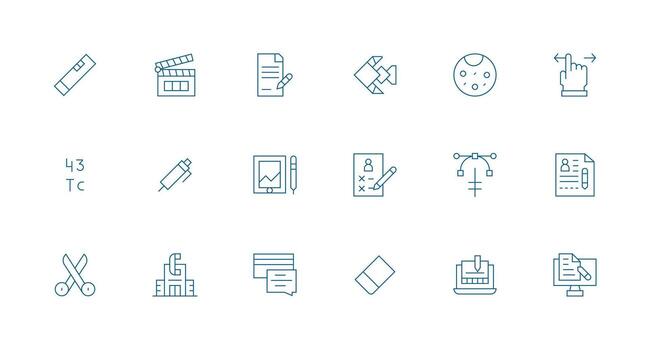 18 Minimal Line Vectors for Editing Theme Line Icon Collection