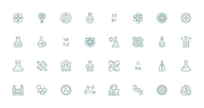 32 Thin Line Icons for Compound Graphics Neutral Style Icons for Any Project vector