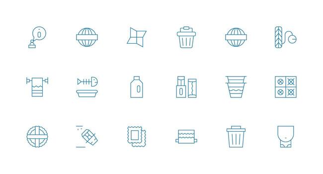 18 Empty Icons in Minimal Line Aesthetic Versatile Icon Collection for Designers vector