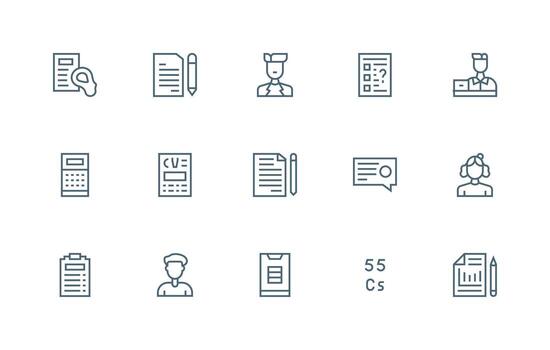 Data Entry Icon Collection with 15 Regular Line Designs All-Purpose Icon Design Pack vector