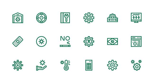 Control Panel Icon Collection with 18 Strong Stroke Line Designs Simplified Icon Pack for Visual Tools vector