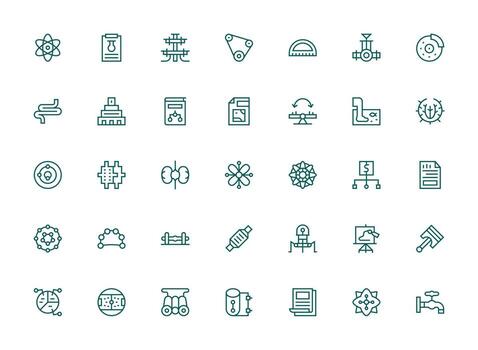 Regular Clean Line Style Diagram Icons with 35 Vectors Multi-Style Icon Collection