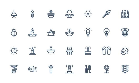 Bold Line Icons from Light Set with 28 Vectors Scalable Icons for Cross-Platform Interfaces