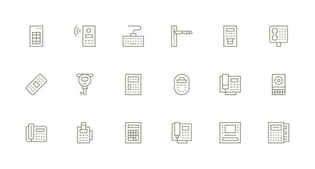 18 mínimo línea estilo íconos desde teclado colección de confianza íconos para todas interfaces vector