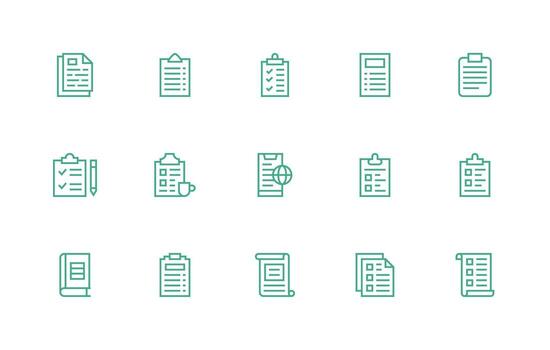 15 Regular Line Designs for Forms Icons Line Icon Collection vector