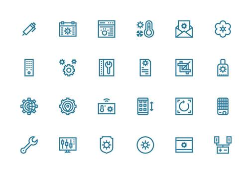 ajustar incluso 24 grueso línea línea ilustraciones interfaz íconos para diario utilizar vector