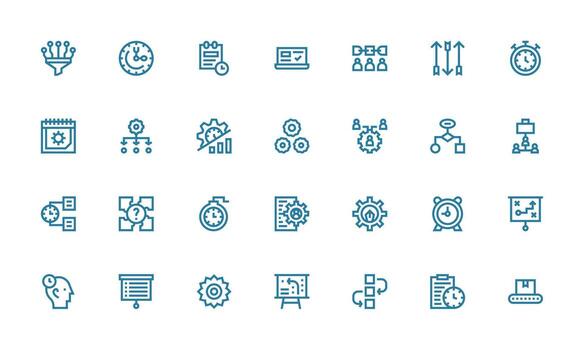 28 flujo de trabajo íconos en negrita línea estético tablero icono serie vector