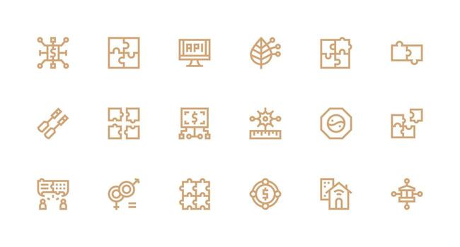 18 Strong Stroke Line Icons for Integration Graphics Well-Structured Icons for Creative Use vector