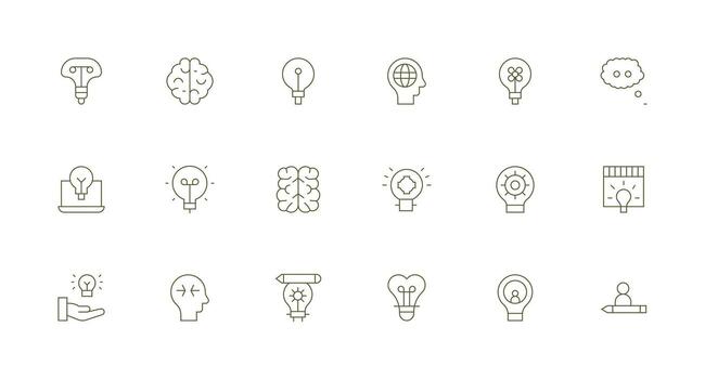 Minimal Line Icons from Thinking Set with 18 Vectors Display Icon Pack