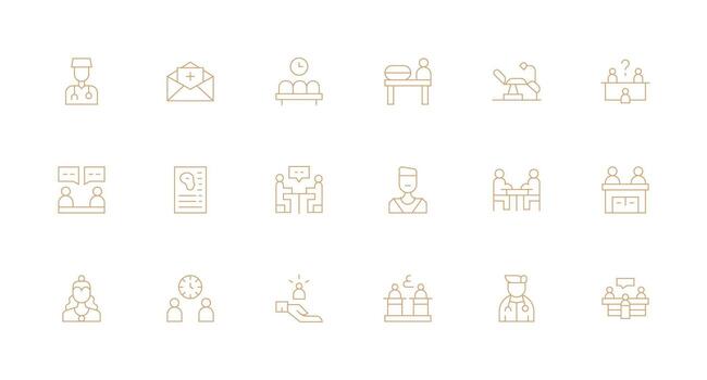 Consultation Design Icons featuring 18 in Minimal Line Style All Device Compatible Icon Set vector