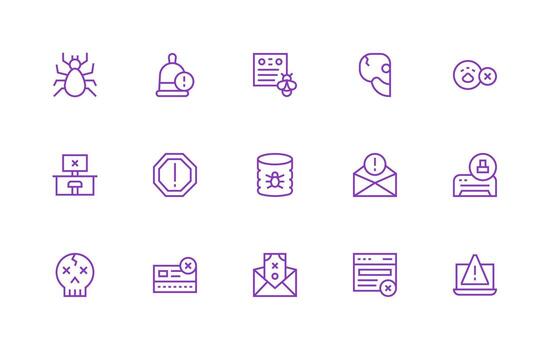 15 Regular Line Vectors for Error Message Theme Scalable Icons for All Themes