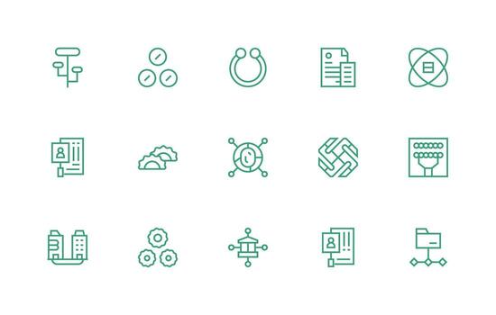 15 íconos para vinculado en regular línea formato compacto icono paquete vector