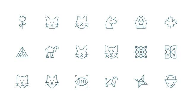 Minimal Line Style Logo Icons with 18 Vectors Balanced Icon Set for Functional Design