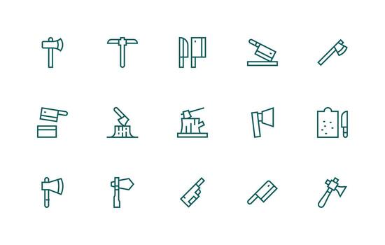 Regular Line Icons from Chopping Set with 15 Vectors Design Icon Pack