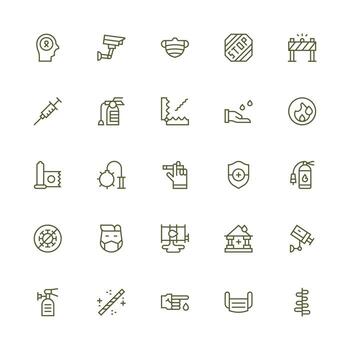 25 Icons for Prevention in Medium Stroke Outline Format Well-Structured Icons for Creative Use vector