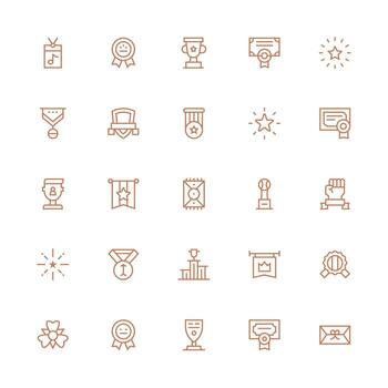 Recognition Icon Collection with 25 Medium Stroke Outline Designs Neatly Designed Icons for Web Platforms vector