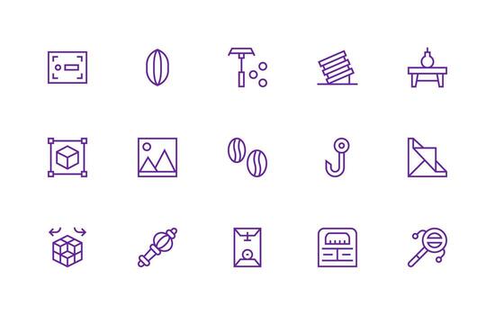 Object featuring 15 Icons in Regular Line Design Minimal Icon Pack vector
