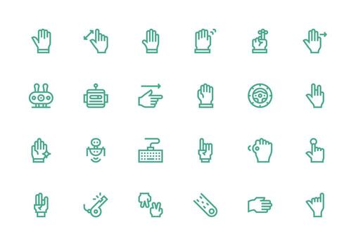 24 grueso línea línea estilo íconos desde mando colección reutilizable icono conjunto vector