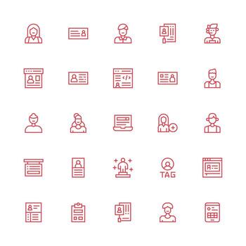 Medium Stroke Outline Icons from Registration Set with 25 Vectors Core Icon Collection for Daily Tasks