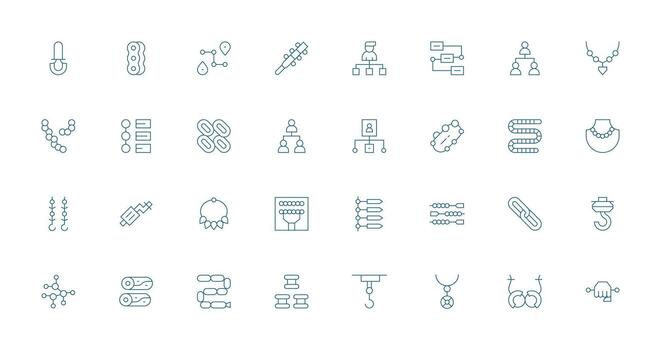 32 Thin Line Vectors for Chain Theme Simplified Icon Pack for Visual Tools