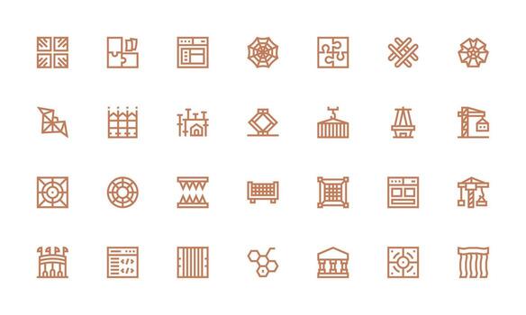 28 negrita línea diseños para marco de referencia íconos digital producto íconos para rápido entrega vector