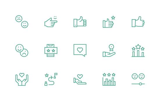 Regular Line Icons from Customer Satisfaction Set with 15 Vectors UI and UX Focused Icon Collection