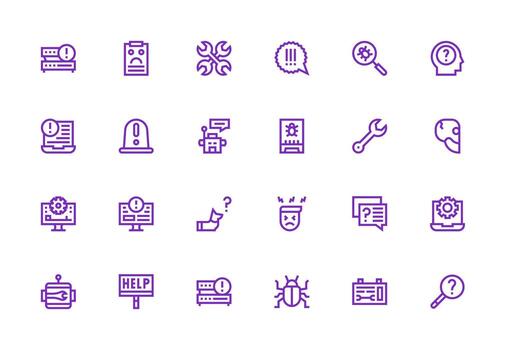 24 Thick Line Line Vectors for Troubleshooting Theme Design Ready Icon Set for Teams