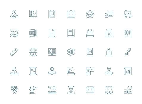 35 Light Line Vectors for Learning Theme Scalable Icons for All Themes